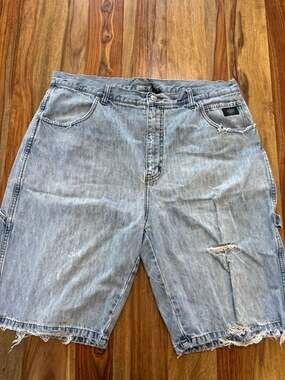 Vintage Harley-Davidson Distressed Denim Carpenter Shorts